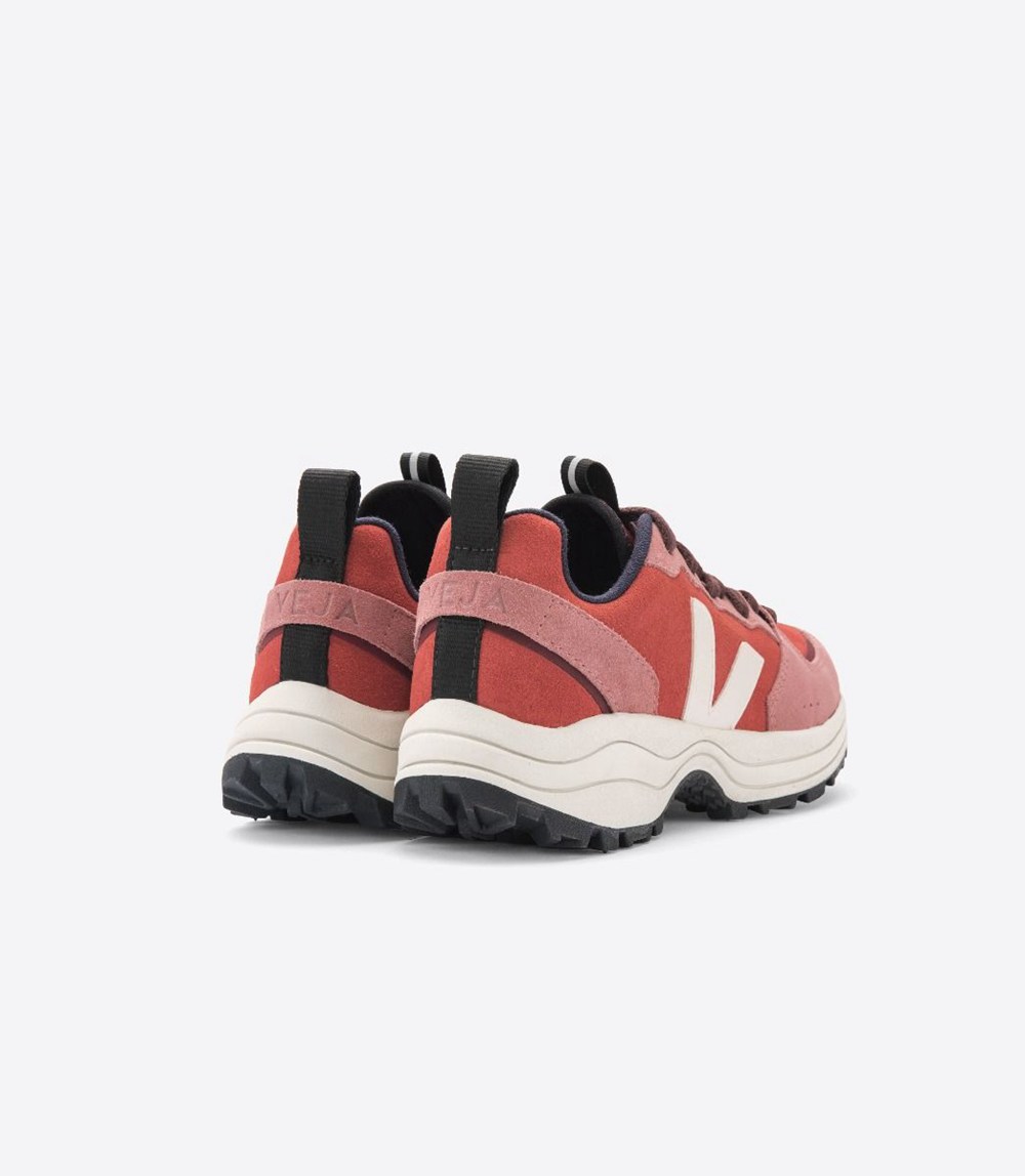 Veja Trainers Womens Red/White - Venturi Suede - ILKO-03814